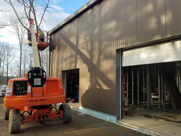 Mook Seafood is an oyster growing, holding, packing, and shipping building located in Walpole, Maine. The new building is 80’ wide by 130’ long and has a clean room for starting seed oysters that they sell all along the East Coast to other oyster farmers. The packing room is where they wash, sort, and bag the oysters before they are put in the walk in cooler. The holding room is where they hold and feed mature oysters and will allow Mook to still distribute oysters even when the Damariscotta River is closed due to storms and storm runoff.